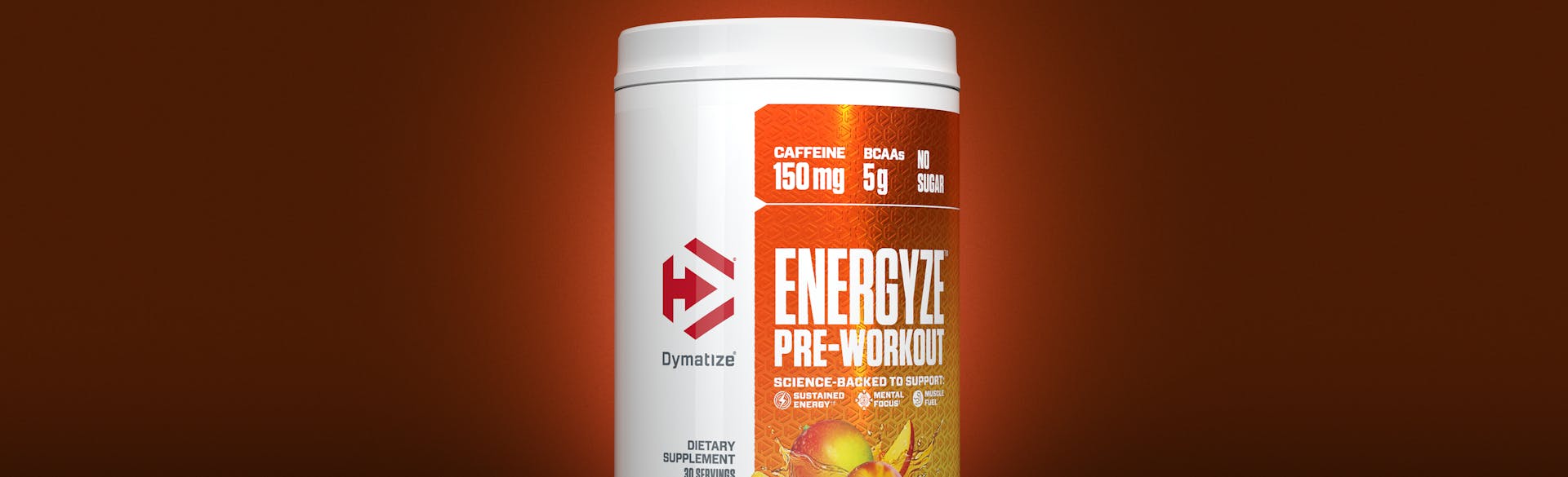 Peach Mango Energyze Pre-Workout by Dymatize.