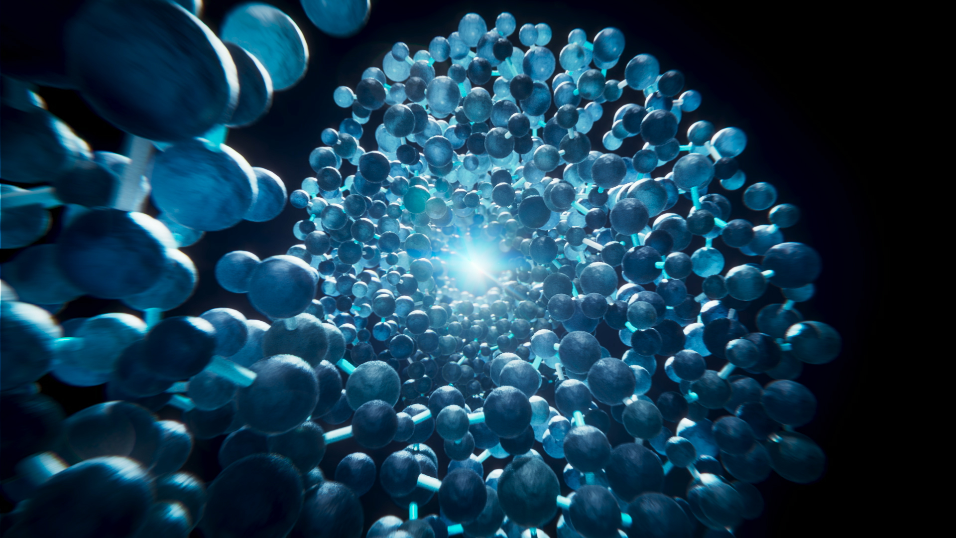 Stylized illustration of protein molecule