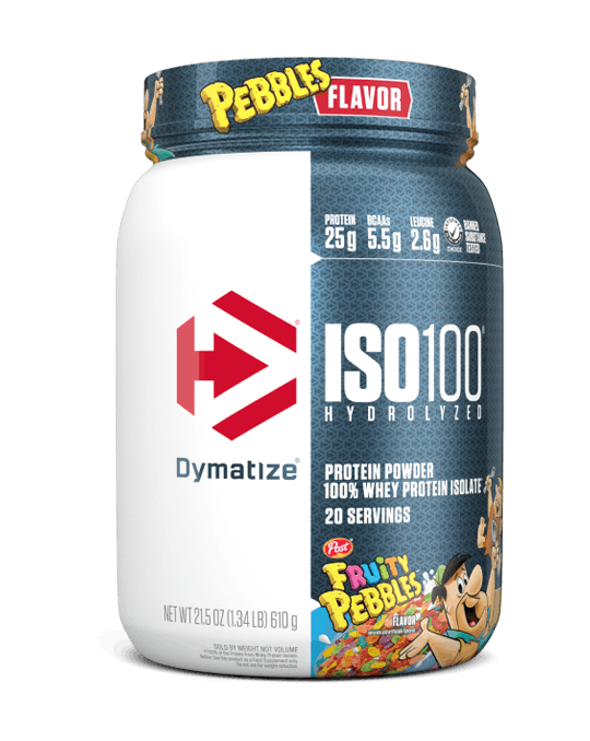 Tub of Fruity Pebbles Dymatize ISO100